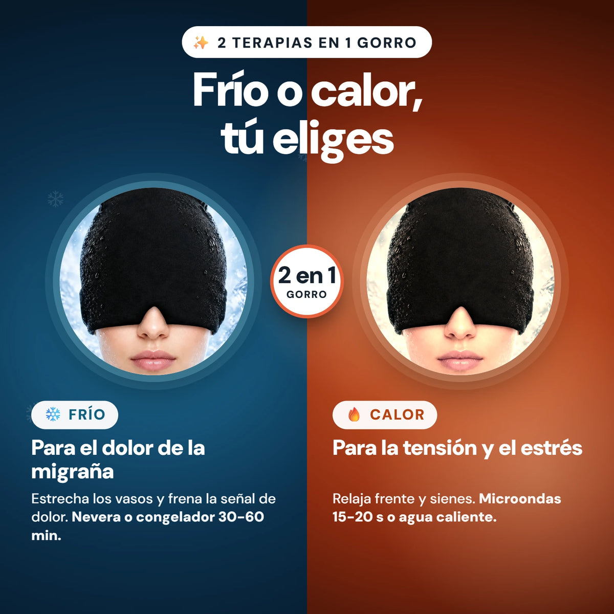 2 terapias en 1: frío o calor